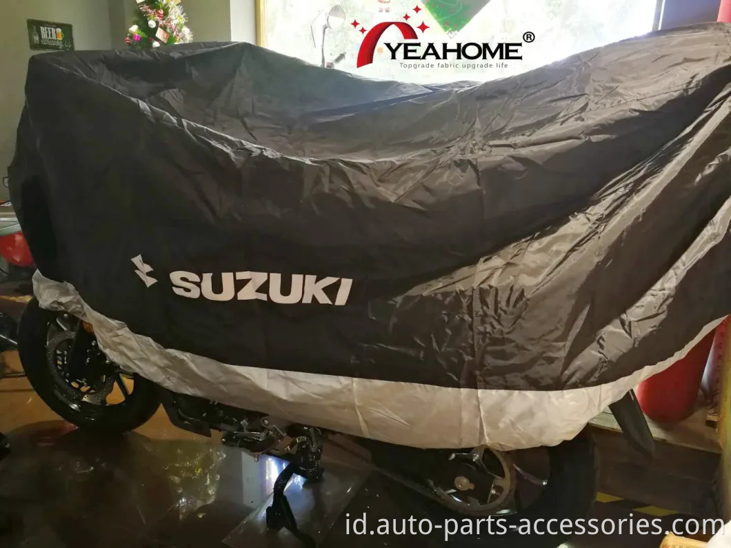 Penutup sepeda motor logo khusus dicetak tambal sulam pelindung outdoor cover motorbike